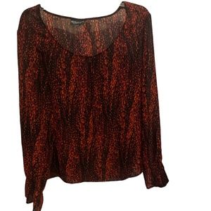 Notations Clothing Co Blouse Red & Black Sz XL